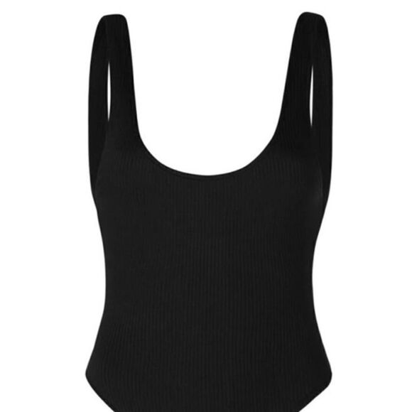 EUC BOA (Because of Alice) Black Scooped Back Thong Bodysuit Large - Picture 4 of 8